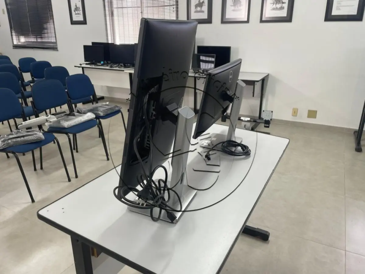LOTE 029 - Dois Monitores Dell 23" e Dois Suportes Dell para dois monitores
