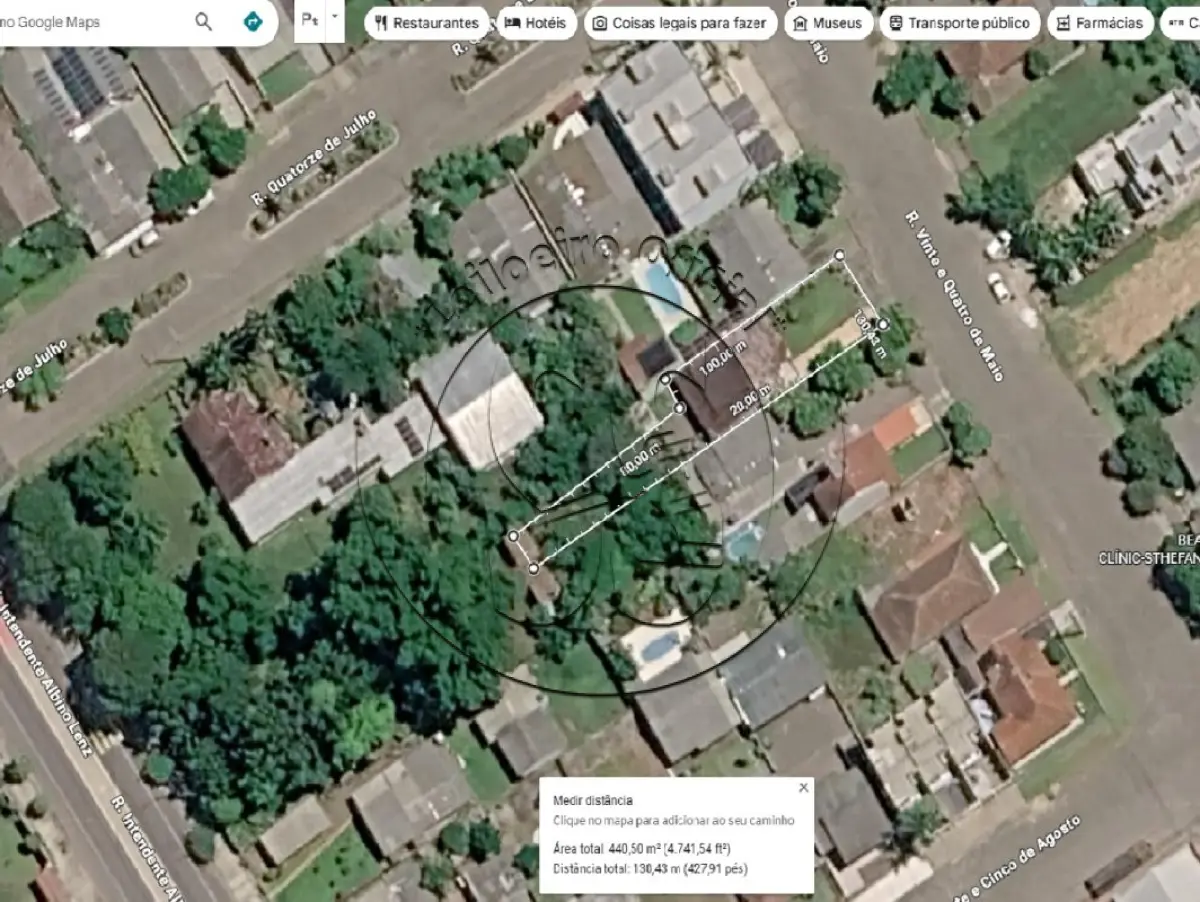 LOTE 006 - Um terreno com 440m², na cidade de Candelária/RS, na RUA VINTE E QUATRO DE MAIO,  nº 1.283